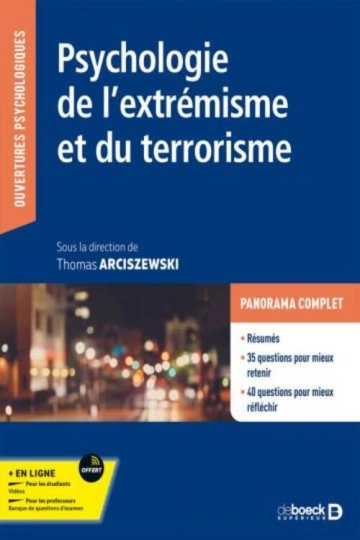 PSYCHOLOGIE DE L'EXTRÉMISME ET DU TERRORISME - THOMAS ARCISZEWSKI